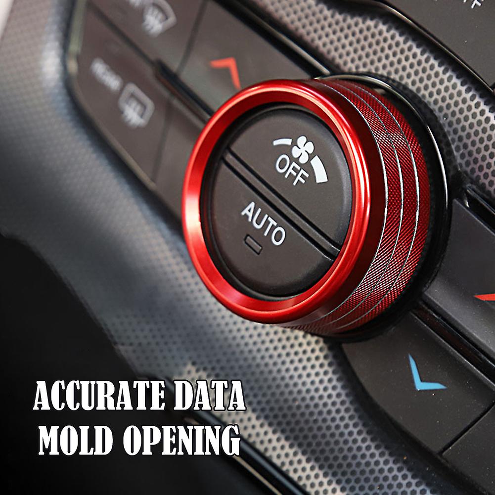 Born Pretty Air Conditioning Ring Volume Radio Button Switch Knob Cover For Dodge Challenger Accessories Charger Decorative Cover 2015-2020