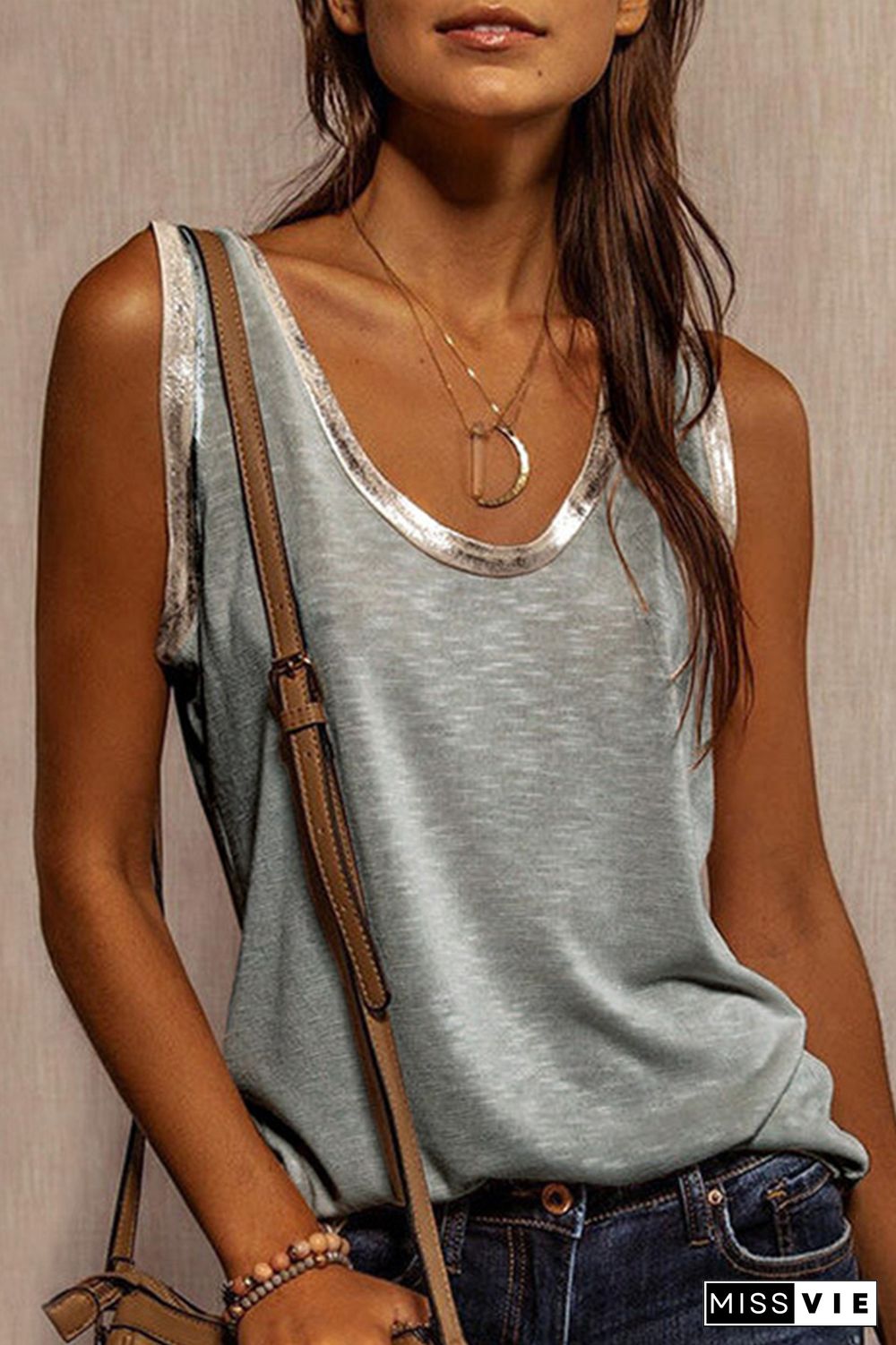 Contrast Trim Tank Top