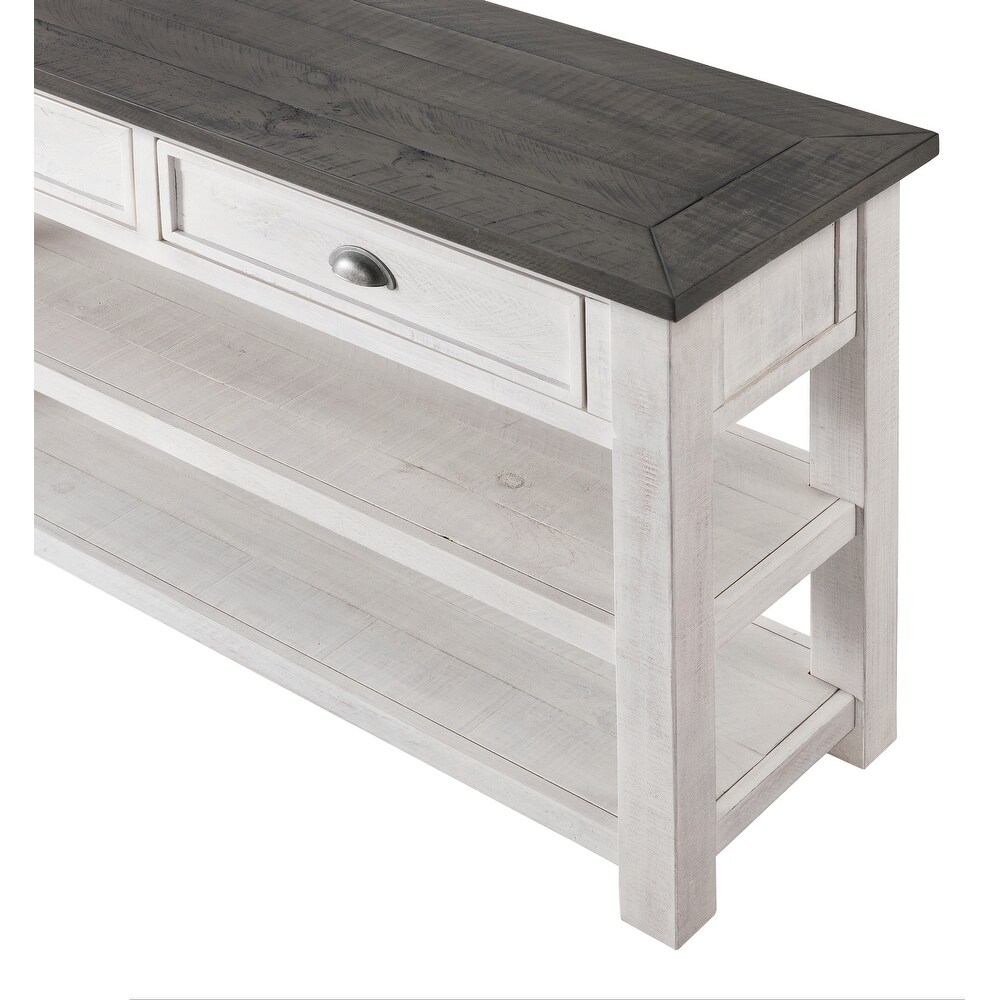 The Gray Barn Downington Solid Wood 2 drawer Sofa Console Table