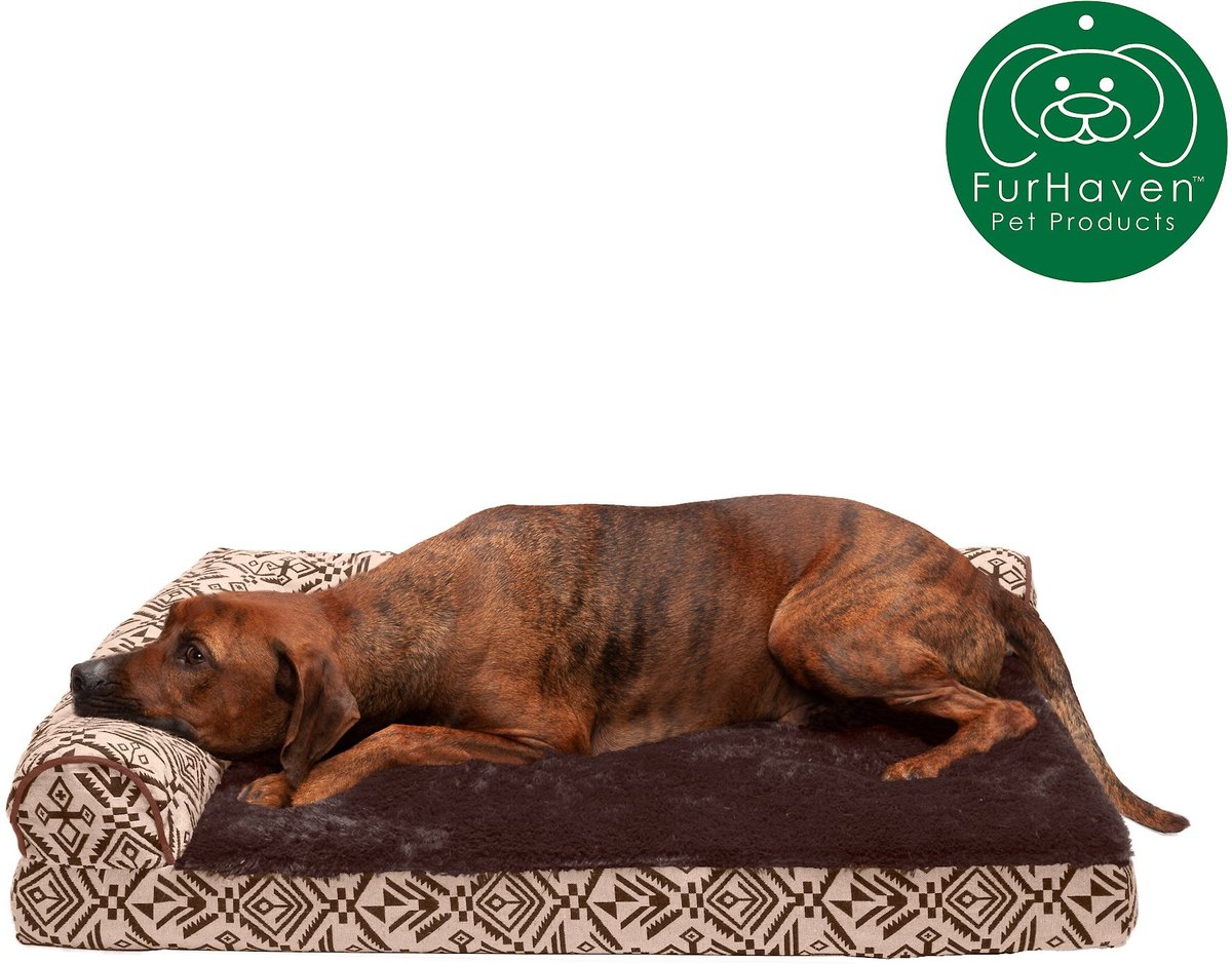 FurHaven Southwest Kilim Cooling Gel Deluxe Chaise Dog and Cat Bed