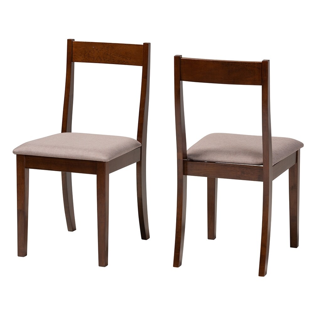 Carola Mid Century Modern Dark Brown Finished Wood 2 Piece Dining Chair Set