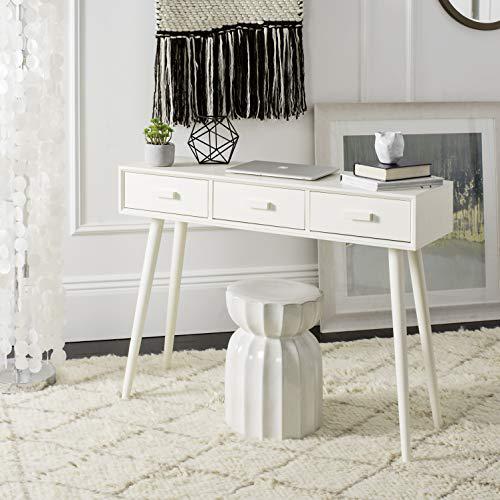 Safavieh Albus 3 Drawer Modern Solid Console Table White  Crowdfused