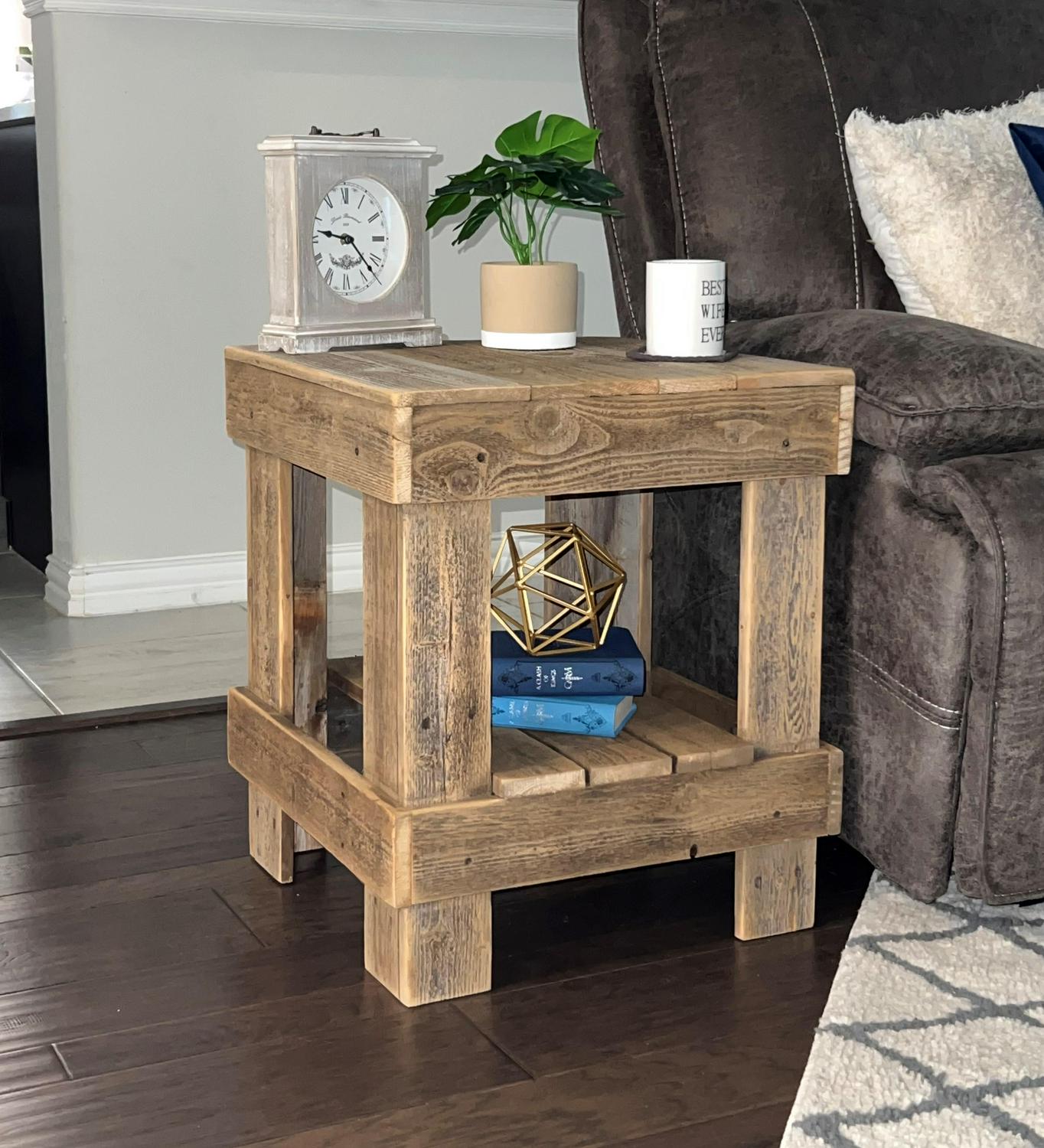 Woven Paths Reclaimed Wood End Table Natural  Crowdfused