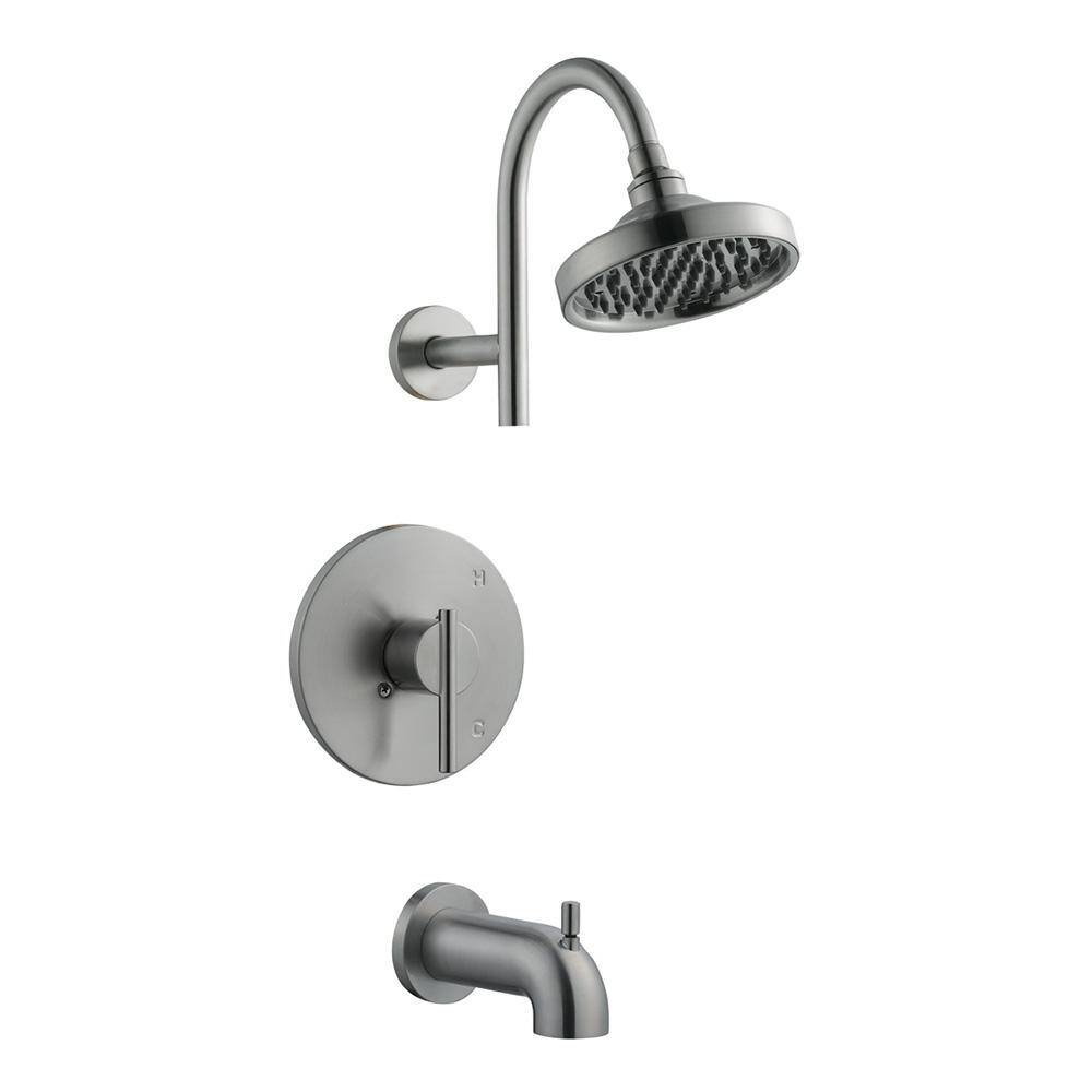 Design House Geneva Single-Handle 1-Spray Tub and Shower Faucet in Satin Nickel (Valve Included) 525691