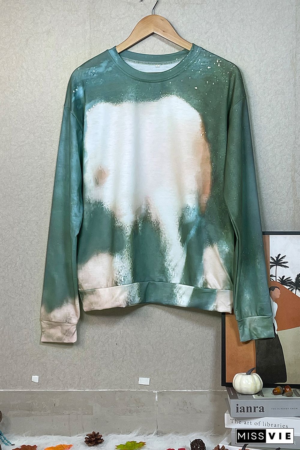 Essential Bleached Tie Dye O-neck Sweatshirt Women Wholesale