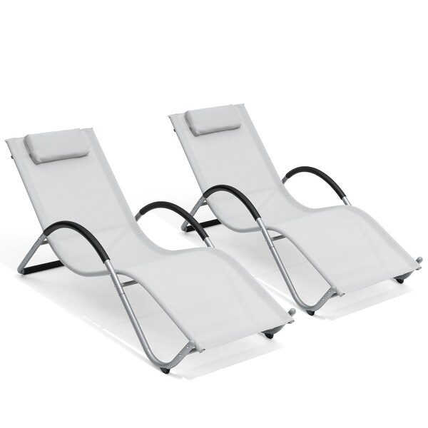 Pellebant Outdoor Patio Chaise Lounge Chairs with Headrest