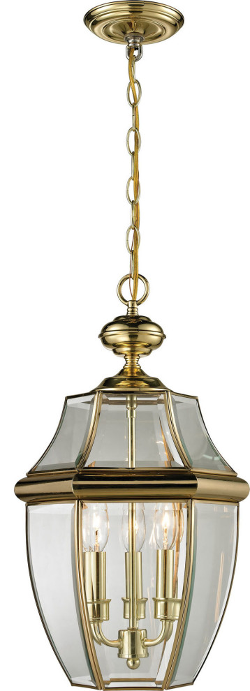 Three Light Oil Rubbed Bronze Clear Beveled Glass Hanging Lantern   Traditional   Outdoor Hanging Lights   by HedgeApple  Houzz