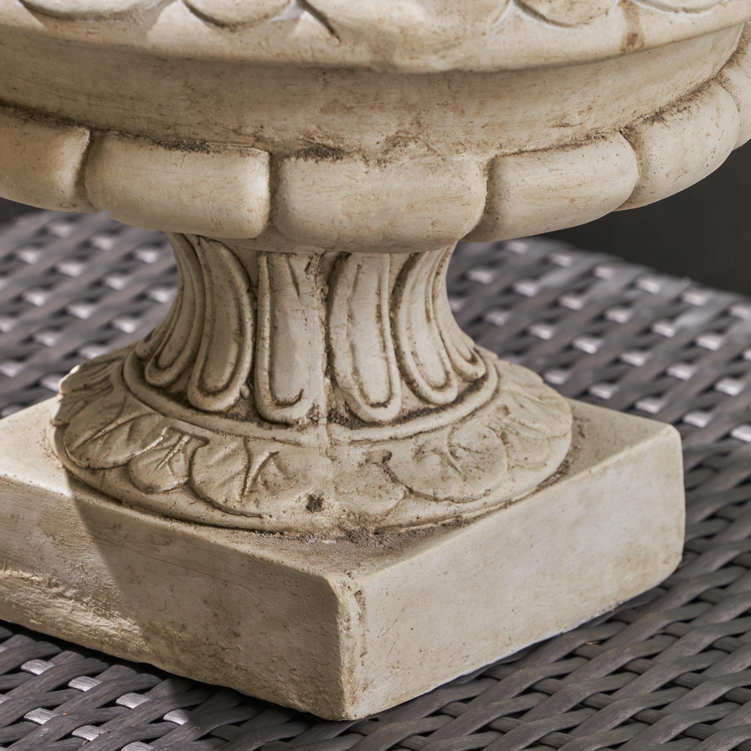 Darrel Chalice Garden Urn Planter, Roman, Botanical, Lightweight Concrete