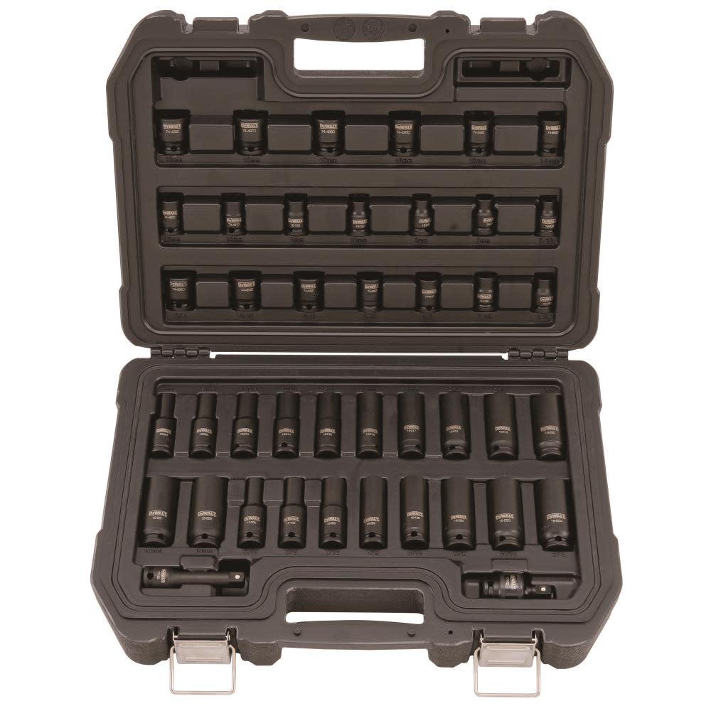 42 Piece 3/8 in Drive Combination Impact Socket Set ; 6 Point