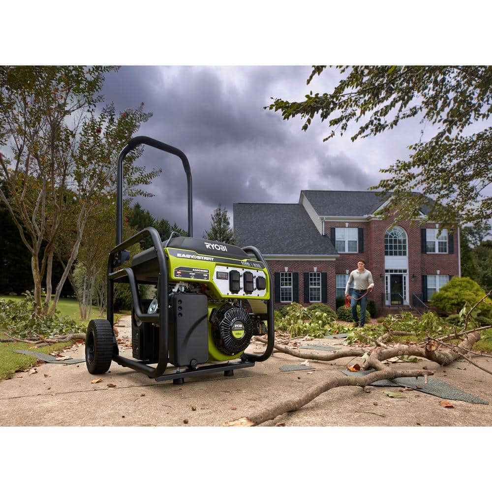 RYOBI 6,500-Watt Gasoline Powered Portable Generator with CO Shutdown Sensor RY906500S