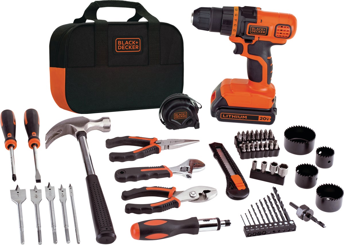 Blackamp Decker 20V MAX Lithium-Ion Cordless Drill 68-Piece Project Kit