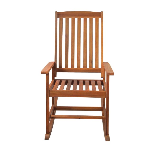 Wood Outdoor Patio Rocking Chair Honey Brown