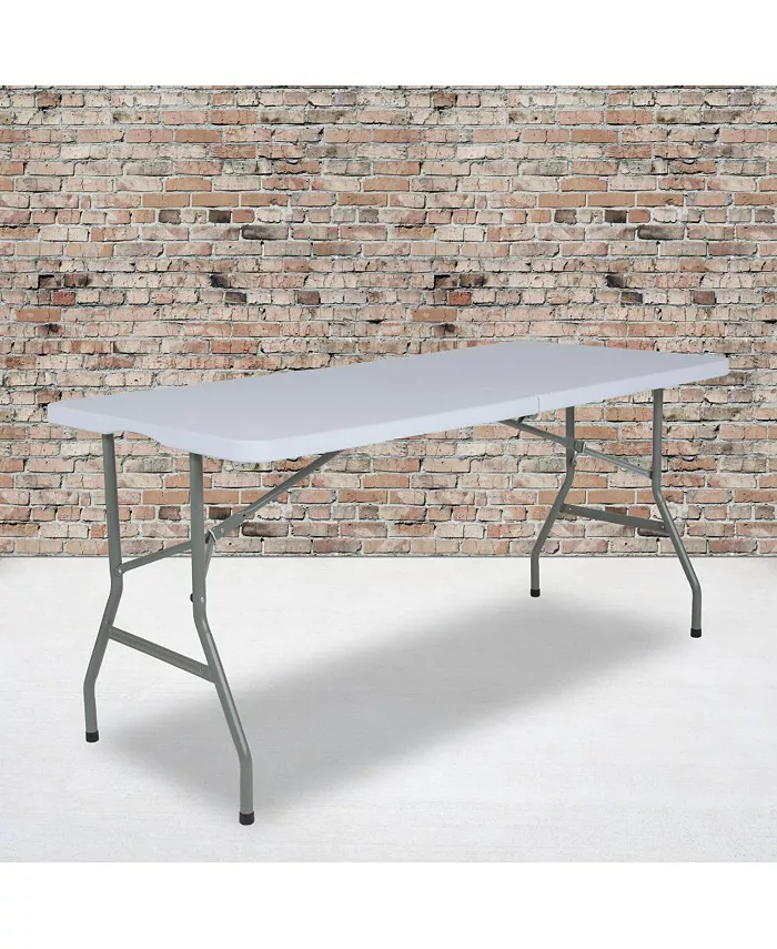 EMMA+OLIVER 4.97-Foot Bi-Fold Plastic Folding Table