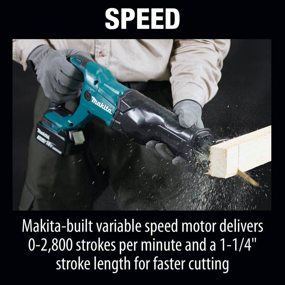 Makita 18V 5.0Ah LXT Lithium-Ion Cordless Reciprocating Saw Kit XRJ04T