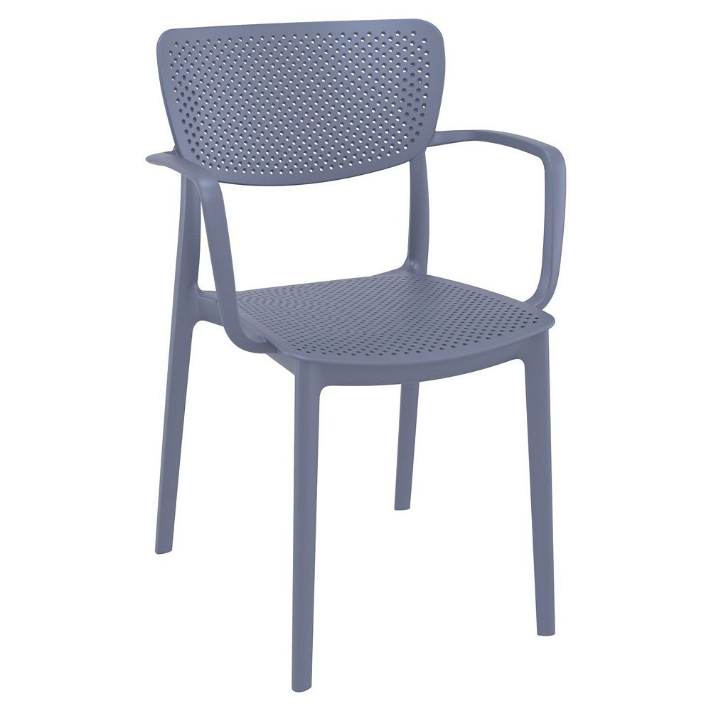 33 Gray Stackable Patio Dining Arm Chair