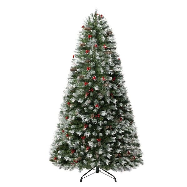 Vancouver Artificial Christmas Tree，Prelit Christmas Tree，PreDecorated Spruce Christmas Trees with Tips and Lights