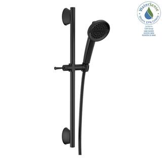 Delta 3-Spray Patterns 1.75 GPM 2.81 in. Wall Mount Handheld Shower Head with Slide Bar in Matte Black 51386-BL