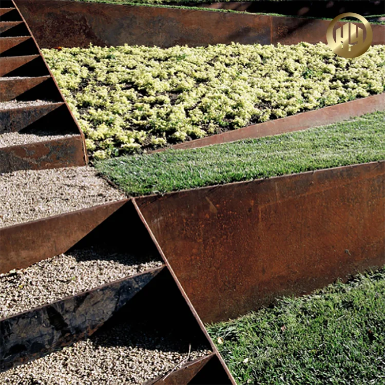 Factory Supply Corten Steel Rusty Lawn Decoration Border