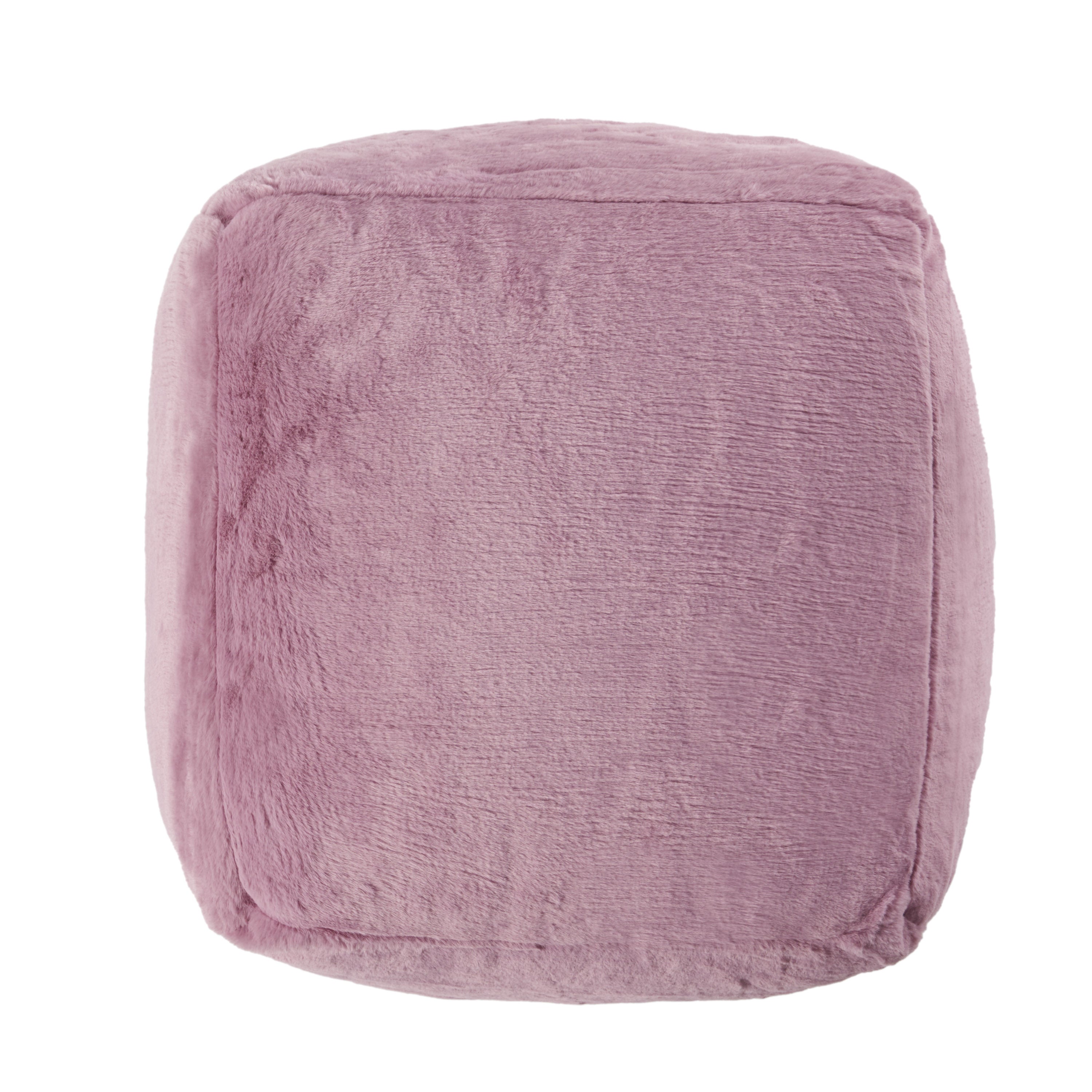 Pickerel Modern Glam Faux Fur Cube Pouf