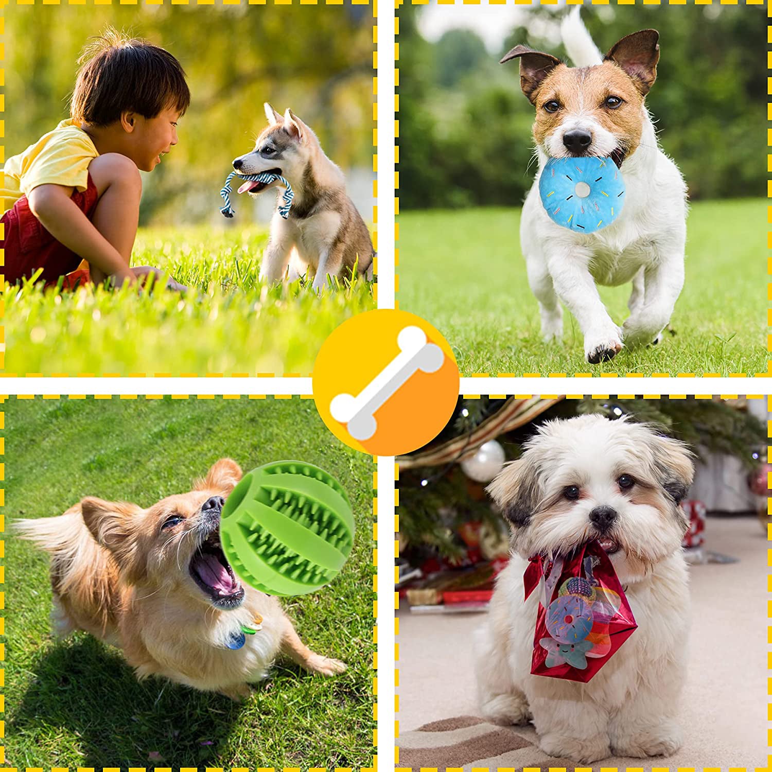 Puppy Toys for Small Dogs， Puppy Chew Toys， Squeaky Toys for Dog， Treat Ball and Rope Toys