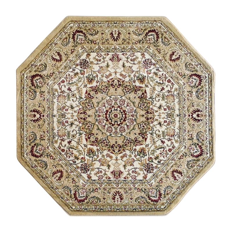 Masada Rugs Masada Rugs Bellagio Collection 7'x7' Traditional Octagon Area Rug in Ivory - Design B401