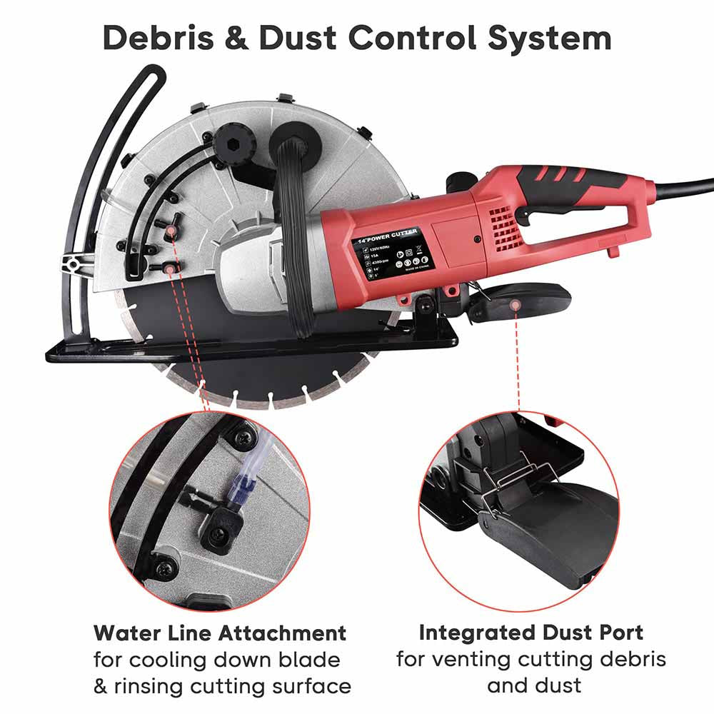 Yescom Circular Saw Wet Dry Concrete Saw 13-3/4 in. 15 Amp