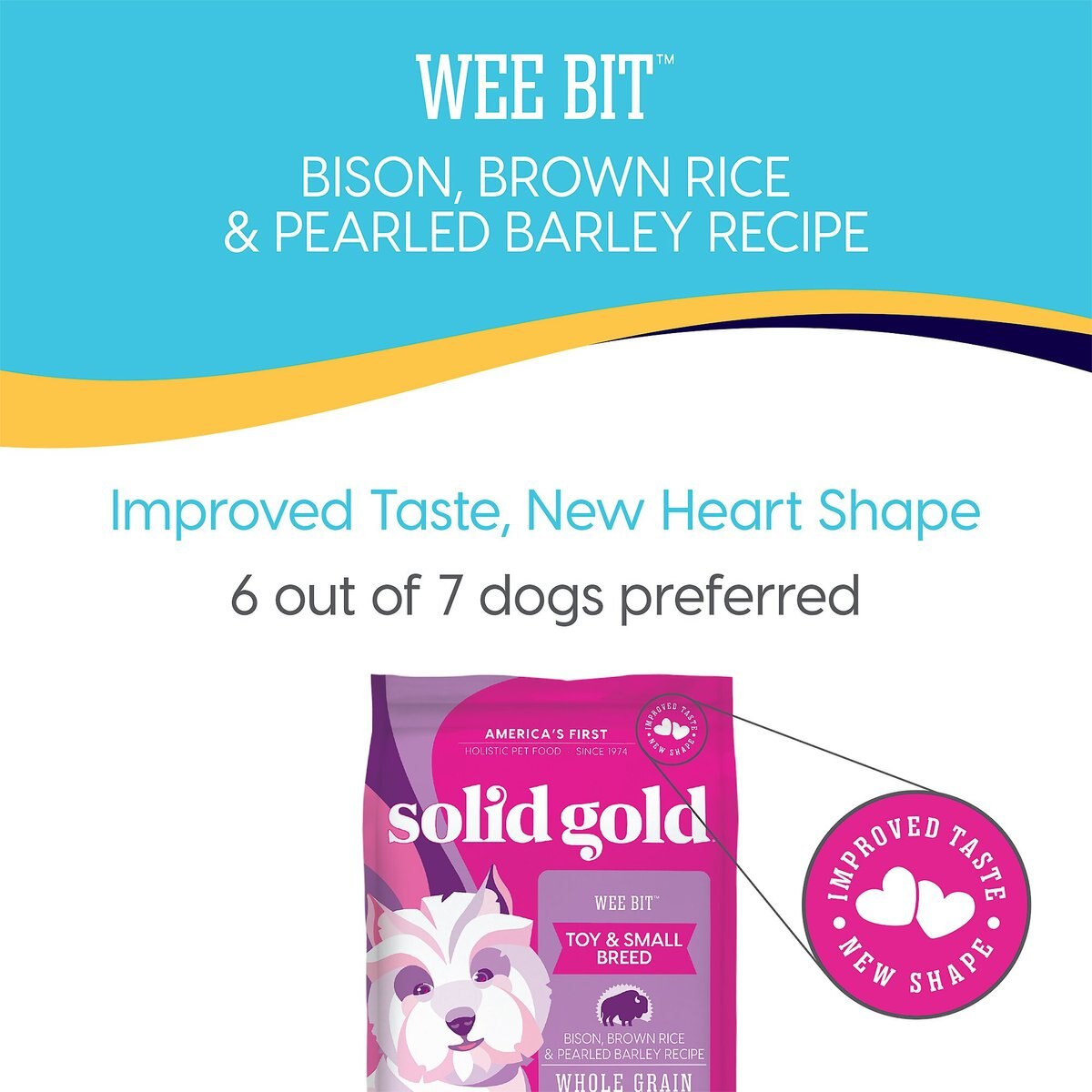 Solid Gold Wee Bit Bison and Brown Rice Recipe with Pearled Barley Small Breed Dry Dog Food