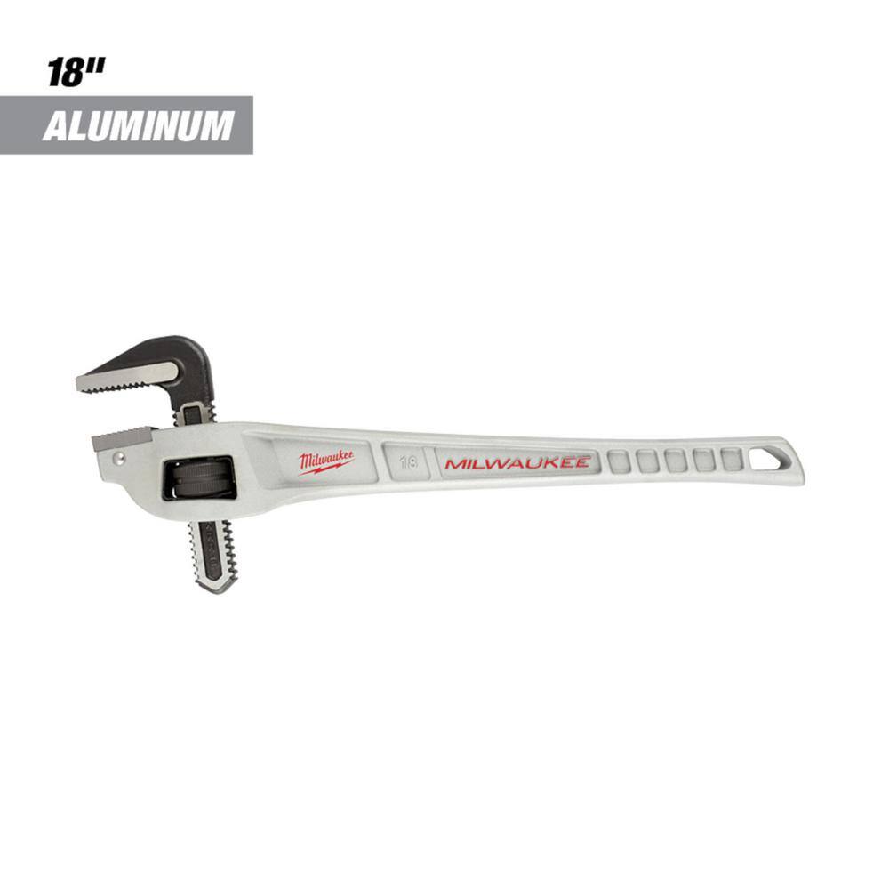 MW 18 in. Aluminum Offset Pipe Wrench with 1 in. Mini Copper Tubing Cutter (2-Piece) 48-22-7185-48-22-4251