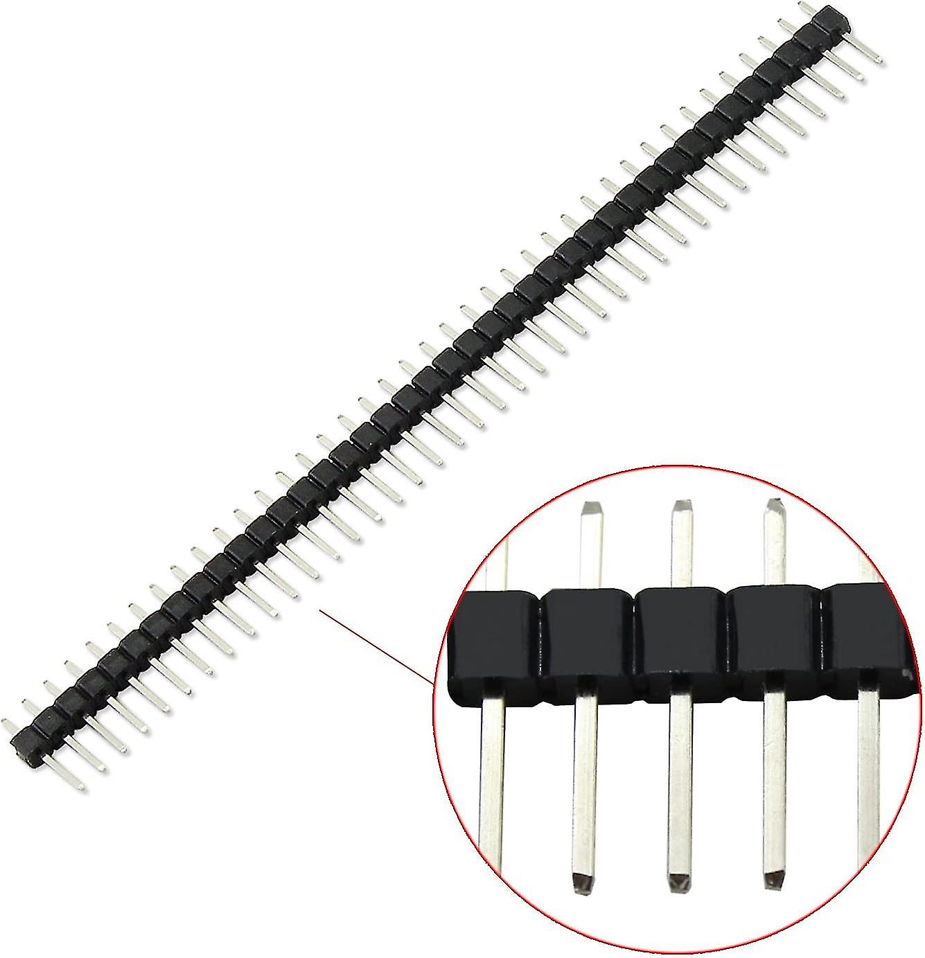 50pcs 40 Pin Header Connector 2.54mm Single Row Header Strip (pin-1 50pcs)