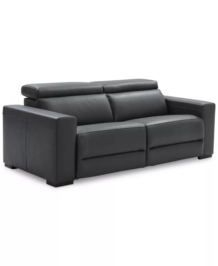 Furniture Nevio 82 2pc Leather Sofa with 2 Power Recliners