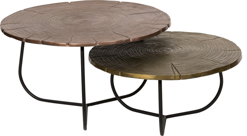 Cross Section Tables (Set of 2)   Industrial   Coffee Table Sets   by HedgeApple  Houzz