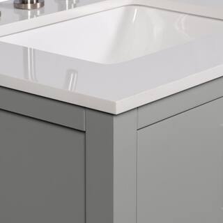 Home Decorators Collection Nova 37 in. W x 22. D x 35. H Vanity in Storm Grey with Engineered Solid Surface Vanity Top 21038-VS37EW-ST