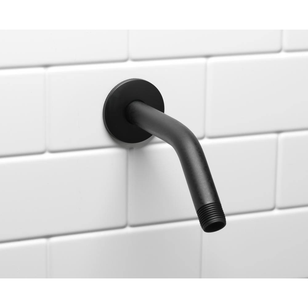 Glacier Bay 8 in. Shower Arm and Flange Matte Black 3075-516