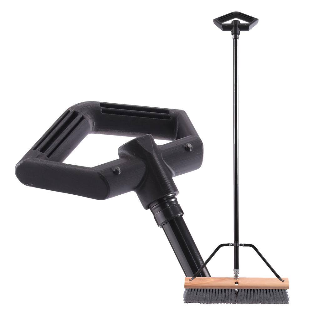 US.SHOVEL Easy Back 18 in. Outdoor Ergonomic Push Broom BR18SMR