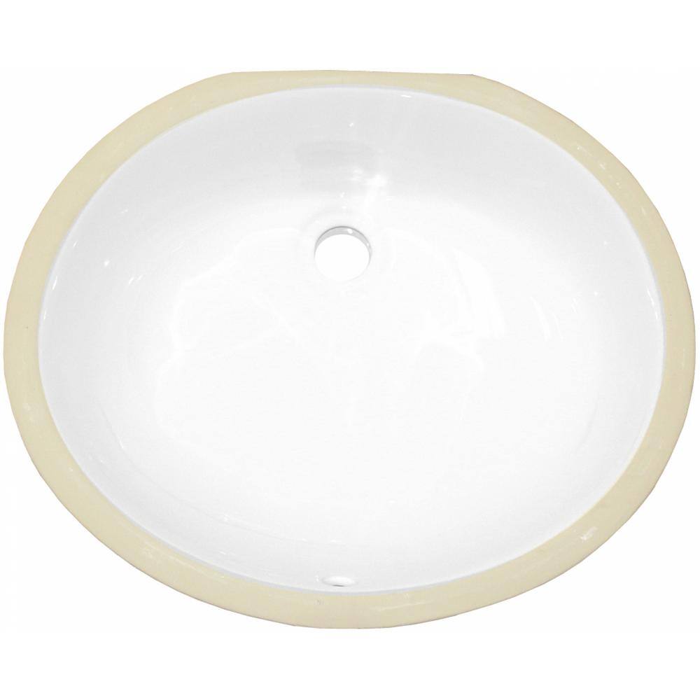 16-Gauge-Sinks 18.25 in. Undermount Bathroom Sink in White 16GS-18093