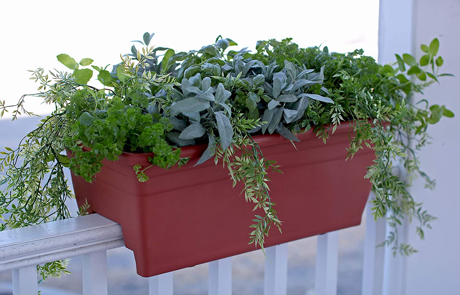 The HC Companies (#SPX24DB0A1) Deck Rail Box Planter, White 24"