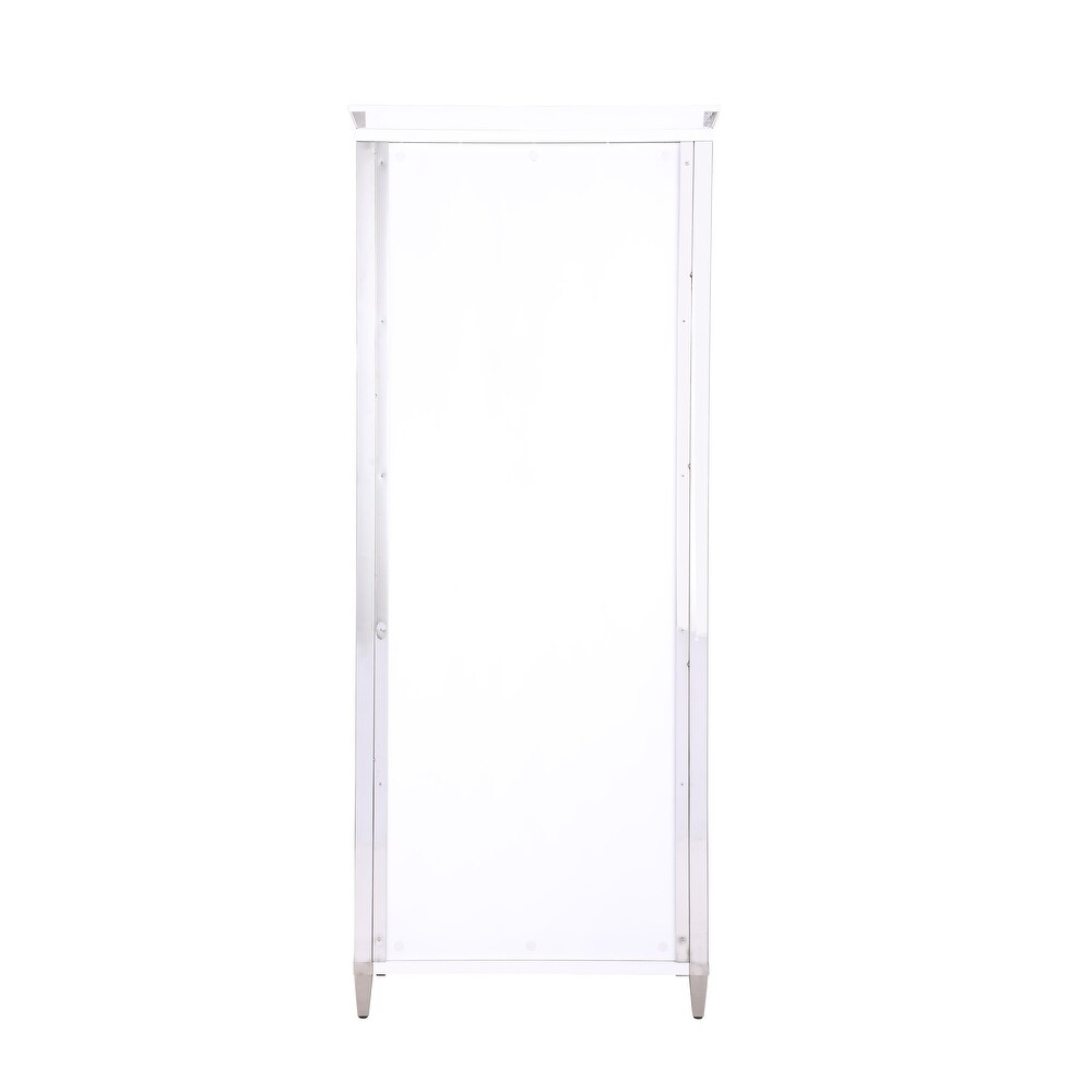 Somette Clear Glass/Polished Stainless Steel Contemporary 2 Door Glass Curio