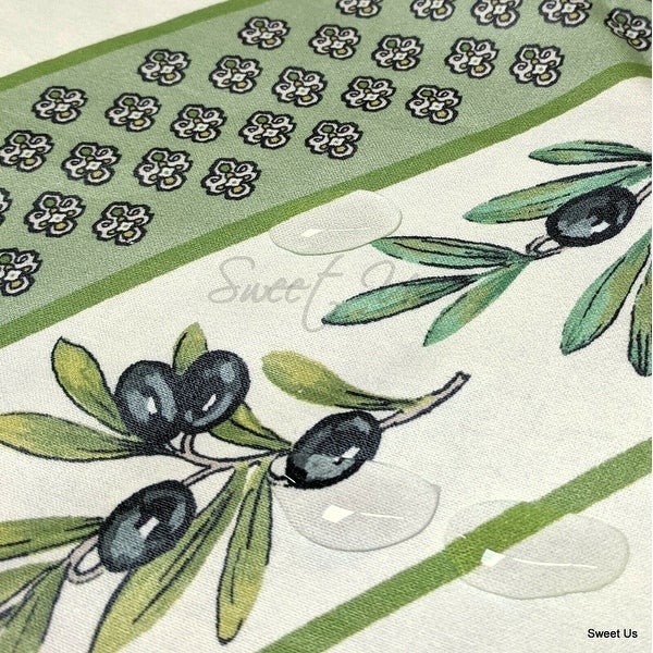 Wipeable Tablecloth Spill Resistant French Fleur Oliviers Collection