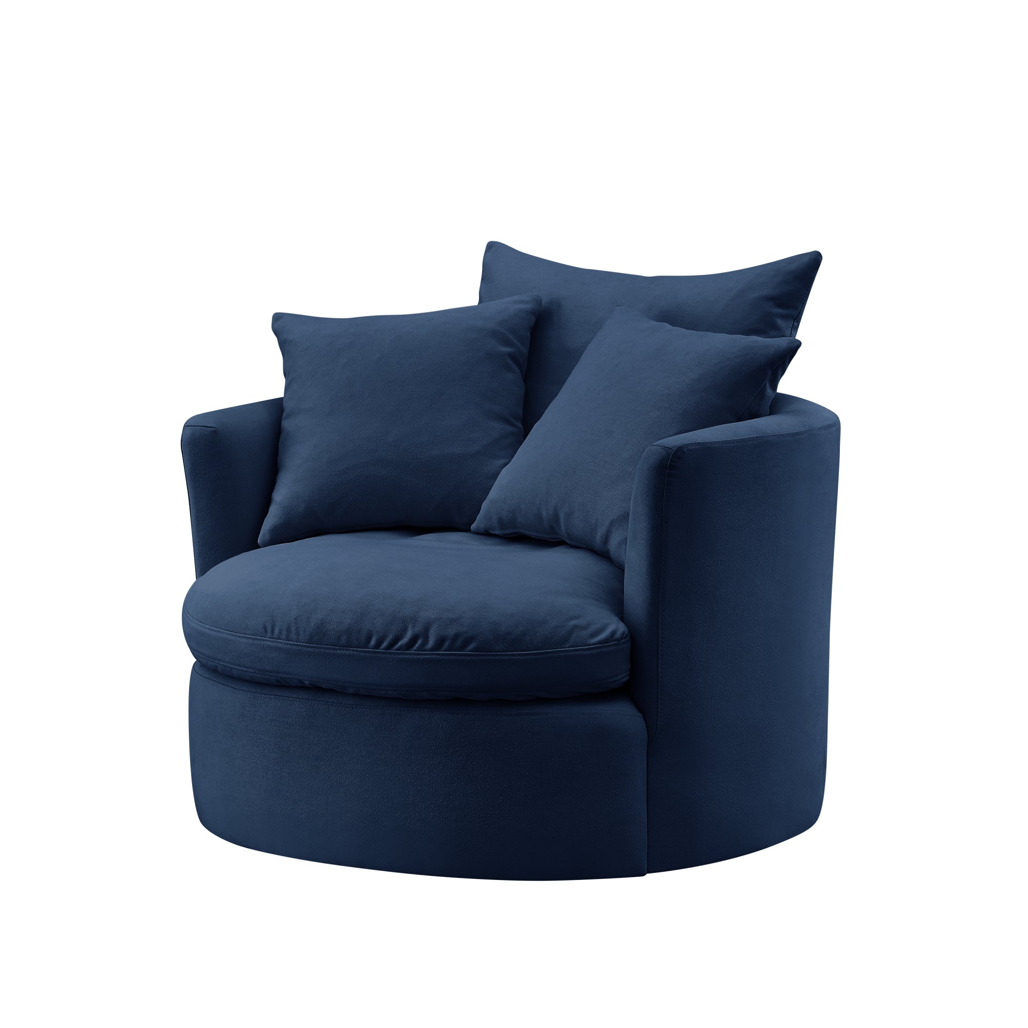 Shabby Chic Saniyah Navy Linen 360 Swivel Accent Chair