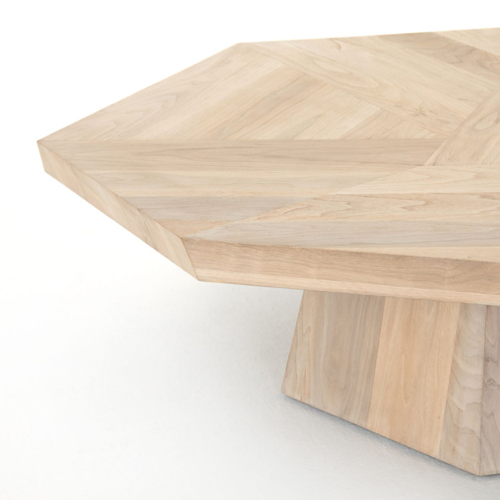 Brooklyn Organic Walnut Octagon Coffee Table 53 quot  Transitional   Coffee Tables   by Zin Home  Houzz