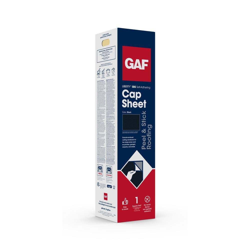 GAF Liberty 3 ft. x 34 ft. (100 sq. ft.) SBS Self-Adhering Cap Sheet Roll for Low Slope Roofing in White 3732920