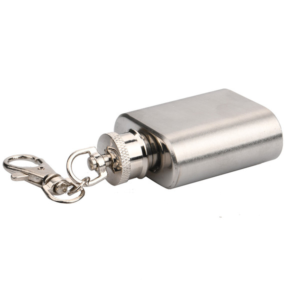 Aspire Blank 1 oz Stainless Steel Key Chain Hip Fl...