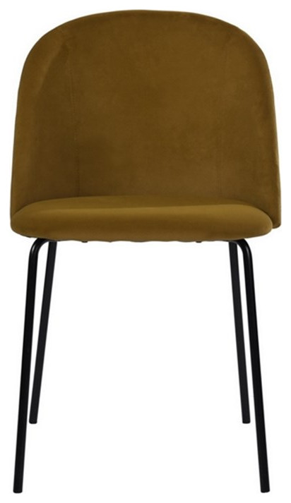 Homycasa Yellow Fabric Dining Chairs (Set of 2)   Midcentury   Dining Chairs   by Homesquare  Houzz