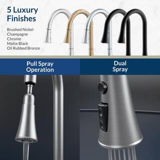 FLOW Classic Series Single-Handle Standard Kitchen Faucet in Brushed Nickel FLOWClassic-BN