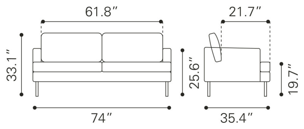 Decade Sofa Brown   Midcentury   Sofas   by Zuo Modern Contemporary  Houzz