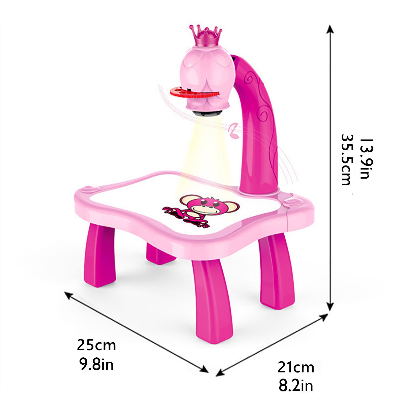 TOYFUNNY Brain-training Toys Child Smart Projector Desk With Light & Music Learning Painting Machine Toy 5ML