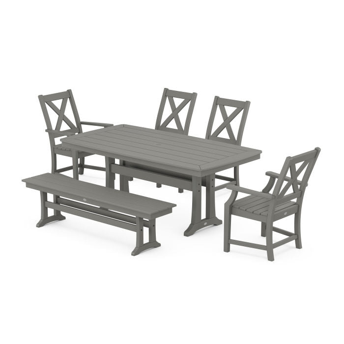 Polywood Braxton 6-Piece Dining Set with Trestle Legs PWS1030-1