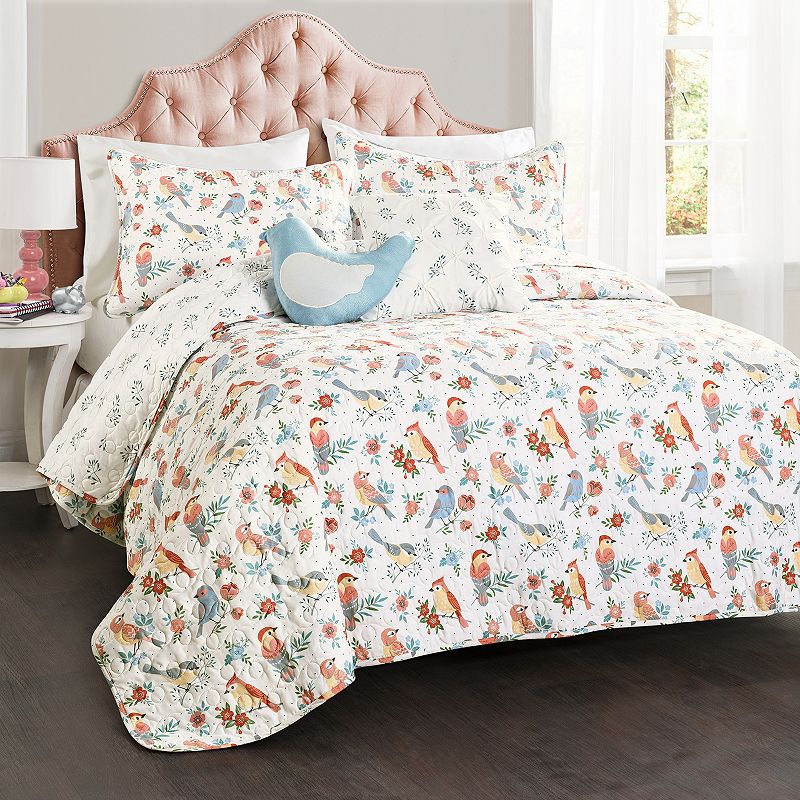 Lush Decor Chirpy Birds Quilt Set