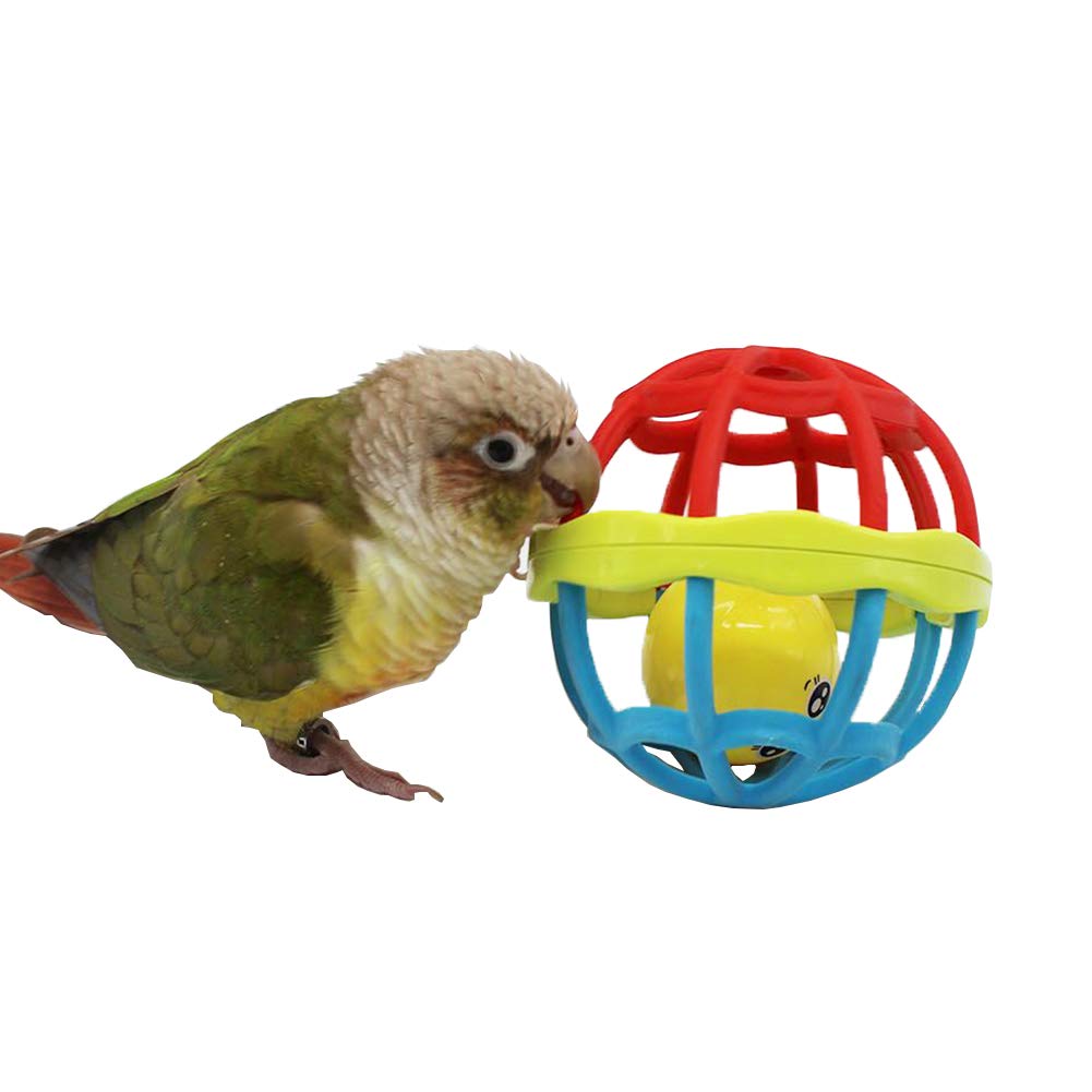 QBLEEV Bird Ball Foot Talon Toy for Chewing Training，Parrots Treat Tabletop Puzzle Ball Toy，Soft Rubber Bird Grinding Beak Ball，Bird Cage Playpen Gym Playground Decor for Cockatiels