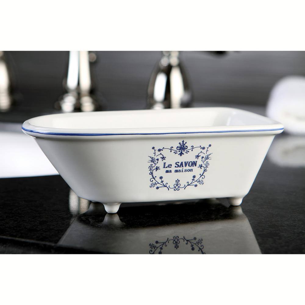 Kingston Brass Le Savon Classic Claw Foot Tub Soap Dish in White HBATUBRW